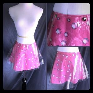 PINK BUBBLE RaVe~Festival Costume Plastic Skirt S
